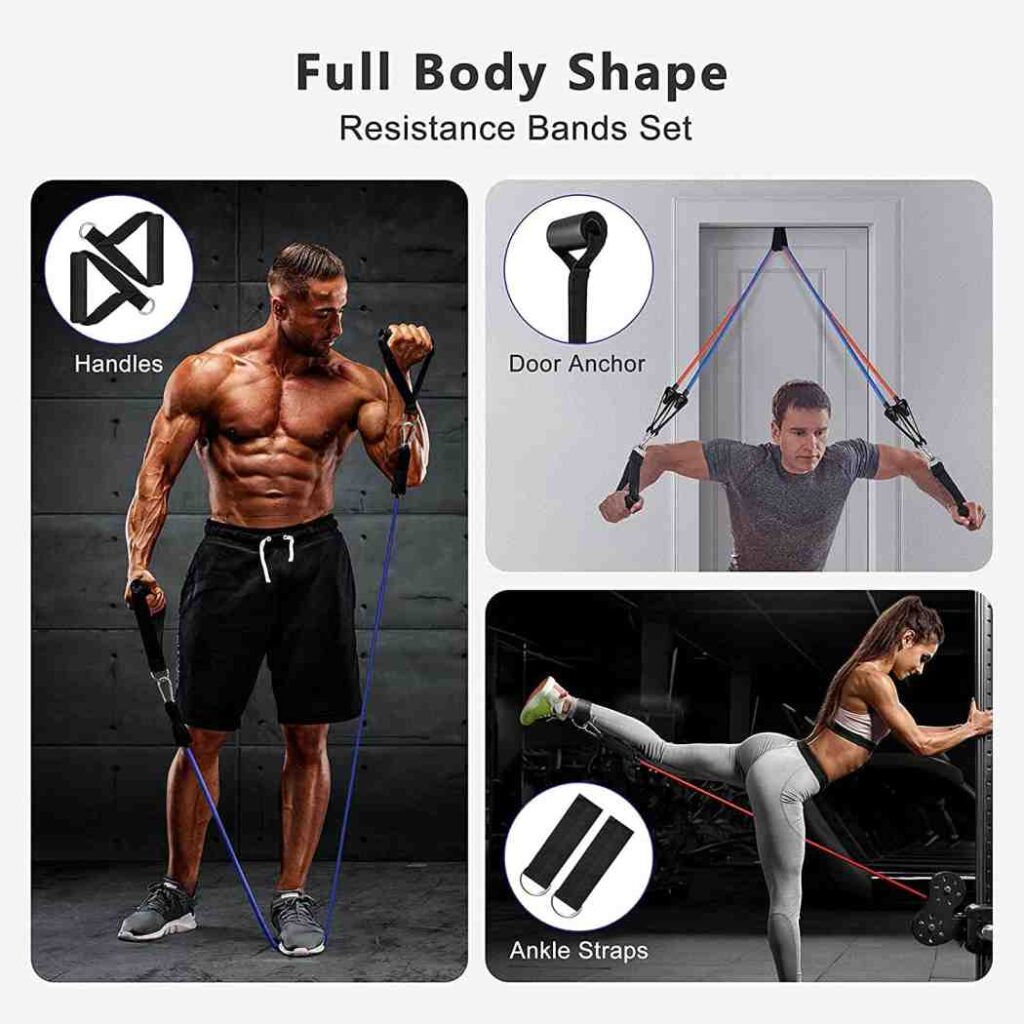 Fashnex Resistance Bands Set for Exercise, Stretching and Workout Toning Tube Kit