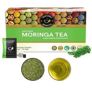TEACURRY Moringa Tea Bags (30 Tea Bags) - Helps with Digestion, Immunity, Anti Aging | Moringa Tea Bags for Weight Management